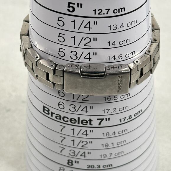 Fossil Watch Womens 25mm Pave Bezel Date Silver Tone 6" Quartz New Battery - Picture 12 of 12